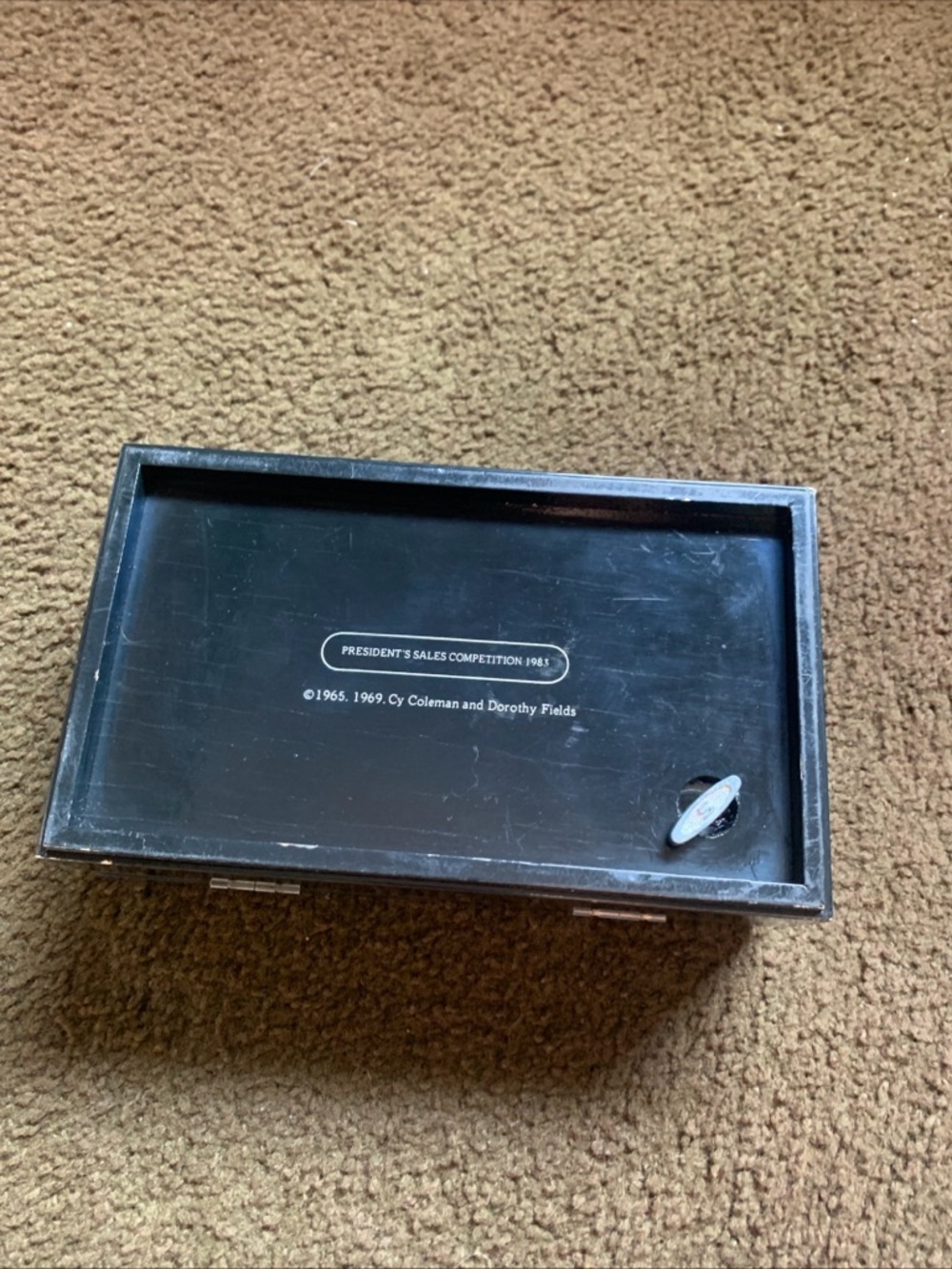 Vintage Avon Music Jewelry Box Black Lacquer President's Sales Competition 1983 - Picture 4 of 12